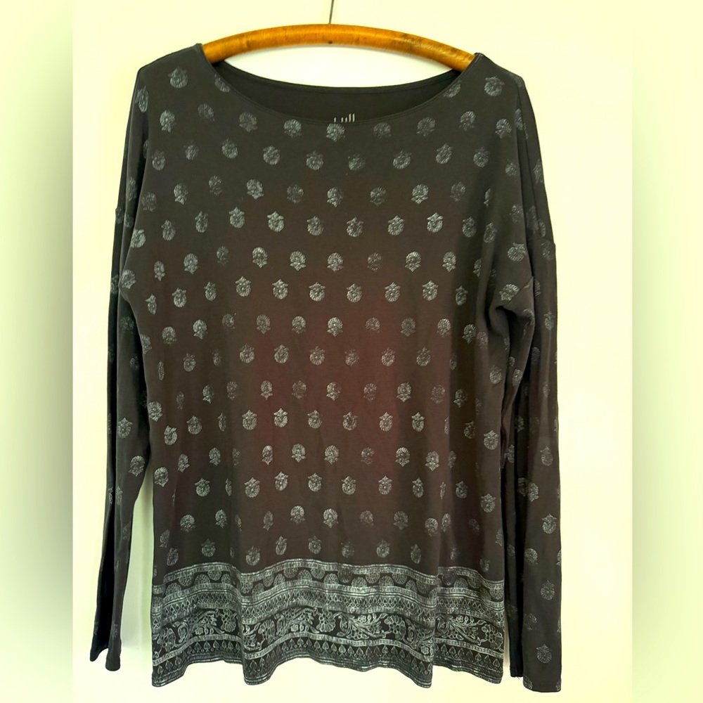 J Jill Perfect Pima 100% cotton size M EUC long sleeved Bohemian shirt